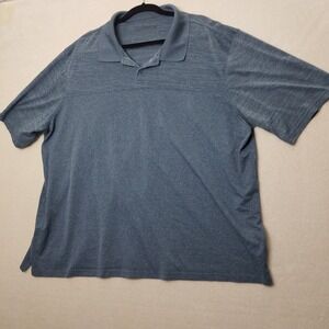 Blue Heather Polo Shirt Mens Casual Short Sleeve Golf 3XLT
